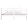 vidaXL Bed Frame without Mattress White King Size Solid Wood