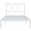 vidaXL Metal Bed Frame without Mattress with Headboard White 90x190cm