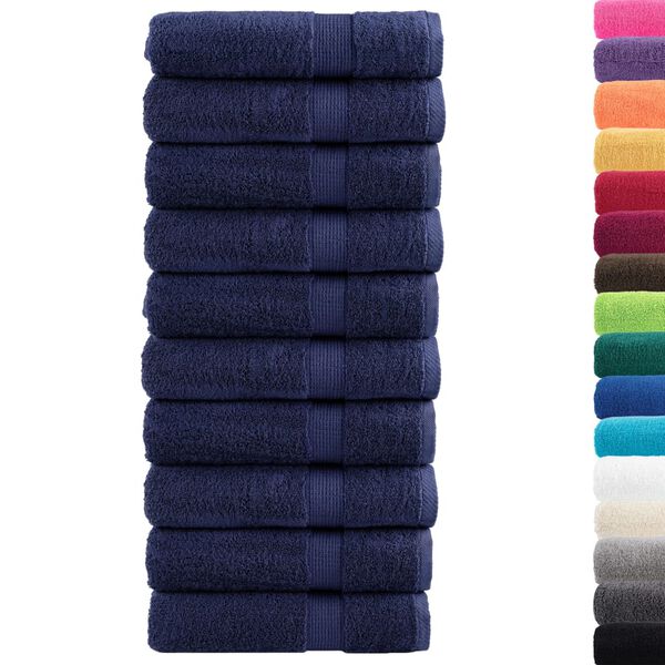 vidaXL Premium Hand Towels "SOLUND" 10 pcs Navy Blue 50x100 cm 600 gsm