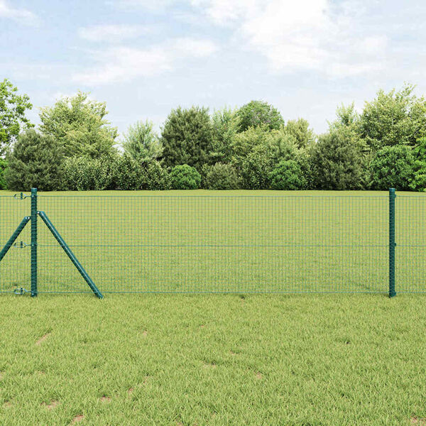 vidaXL Fence Post Green 100 x 0.6 m (19 x 19 mm mesh) Steel and PVC