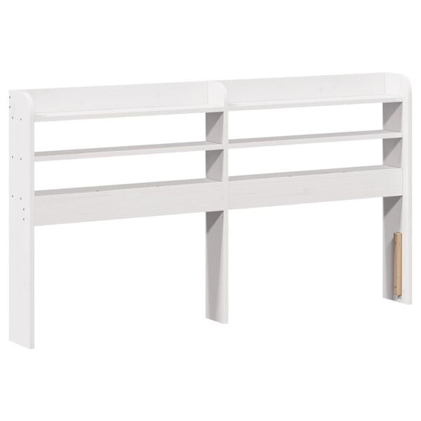vidaXL Headboard with Shelves White 150 cm Solid Wood Pine