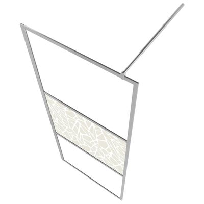 vidaXL Walk-in Shower Wall ESG Glass with Stone Design 80x195 cm