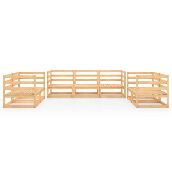 vidaXL 7 Piece Garden Lounge Set Solid Pinewood