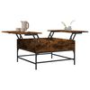 vidaXL Coffee Table Smoked Oak 80x80x45 cm Engineered Wood and Metal