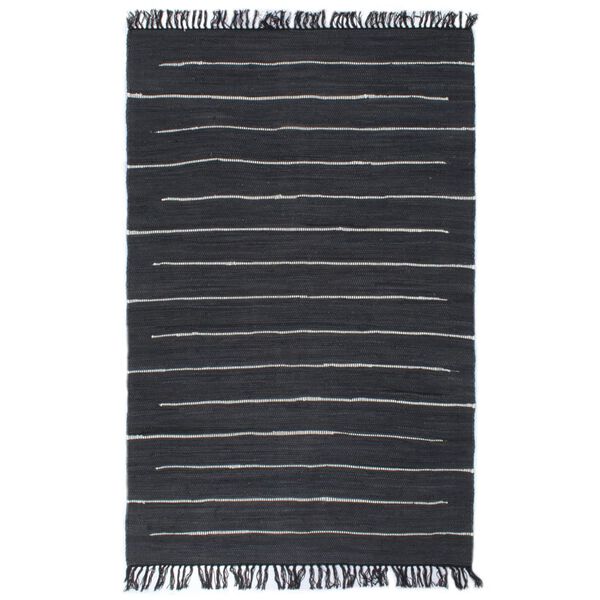 vidaXL Hand-woven Chindi Rug Cotton 120x170 cm Anthracite