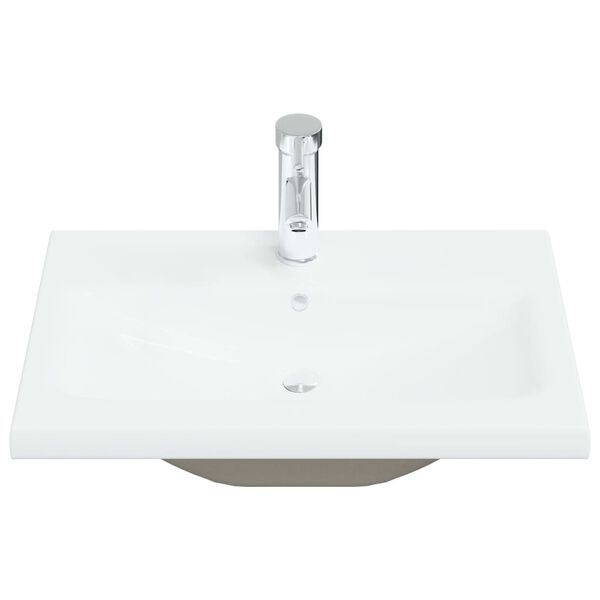 vidaXL Built-in Basin with Faucet 61x39x18 cm Ceramic White