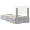 vidaXL Bed Frame with Drawer Grey Sonoma 90 x 190 cm Engineered Wood