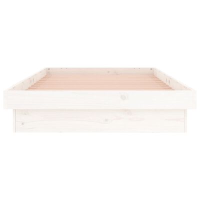 vidaXL LED Bed Frame White 75x190 cm Small Single Solid Wood