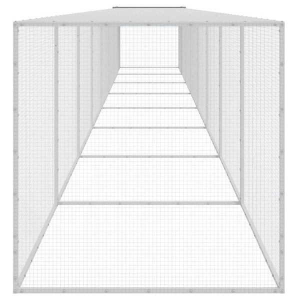 vidaXL Chicken Cage with Roof Light Grey 803x98x90 cm Galvanised Steel