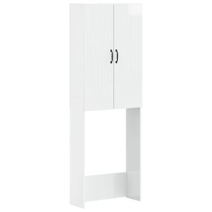 vidaXL Toilet Cabinet HOORN High Gloss White 66 x 25.5 x 190 cm