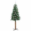 vidaXL Slim Christmas Tree Green 210 cm PVC and Solid Pine wood