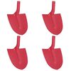 vidaXL Shovel Head 4 pcs Red 39.5 x 27.5 cm Powder-Coated Steel