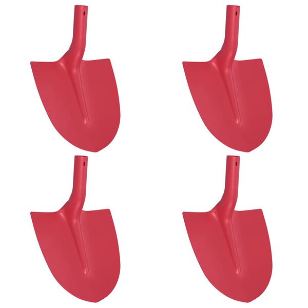 vidaXL Shovel Head 4 pcs Red 39.5 x 27.5 cm Powder-Coated Steel