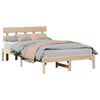 vidaXL Bed Frame with Headboard Brown 135 x 190 cm Solid Pine wood