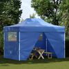 vidaXL Professional Folding Party Tent with 4 Sidewalls 3x4 m Steel Blue