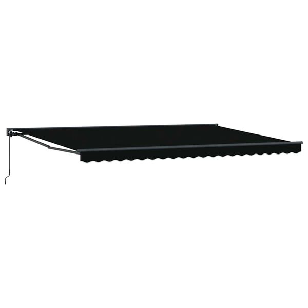 vidaXL Retractable Awning Black 500 x 300 cm Polyester and Metal