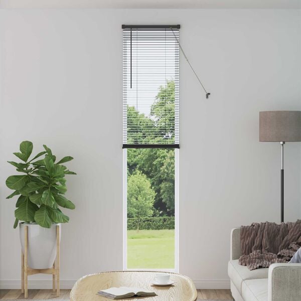 vidaXL Venetian Blind Manual Adjustable Silver Grey 213 x 60 cm PVC
