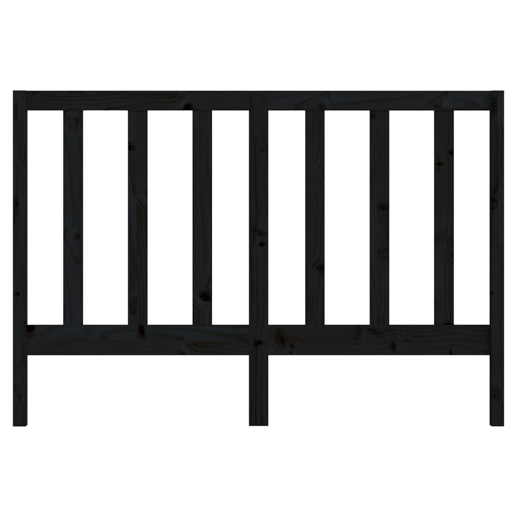 vidaXL Bed Headboard Black 126x4x100 cm Solid Wood Pine