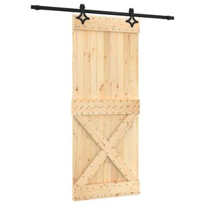 vidaXL Sliding Door 85 x 210 cm Solid Pine Wood (Untreated)