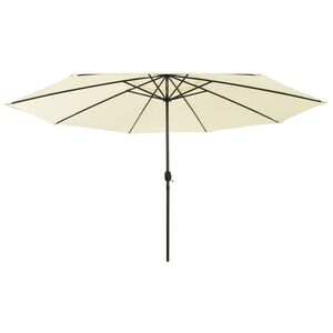 vidaXL Garden Parasol with LED Lights 400 cm Sand