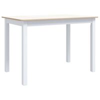 vidaXL Dining Table White and Brown 114x71x75 cm Solid Rubber Wood