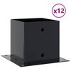vidaXL Post Bases Square 12 pcs Anthracite 141x141 mm