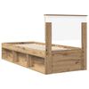 vidaXL Bed Frame Artisian Oak 75 x 190 cm Solid Pine Wood