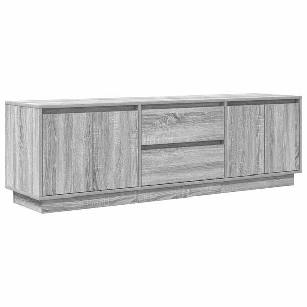 vidaXL TV Cabinet with LED Lights Grey Sonoma 160.5x41x50 cm