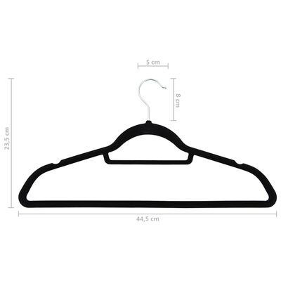 vidaXL 100 pcs Clothes Hanger Set Anti-slip Black Velvet