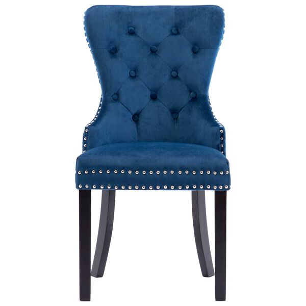vidaXL Dining Chairs 2 pcs Blue Velvet