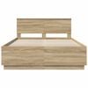 vidaXL Bed Frame Sonoma Oak 150 x 200 cm Engineered Wood