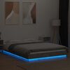 vidaXL Bed Frame with LED Lights without Mattress Concrete Grey 120x190cm