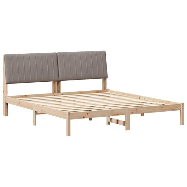 vidaXL Bed Frame with Headboard Brown 180 x 200 cm Solid Pine Wood