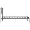vidaXL Metal Bed Frame without Mattress with Headboard Black 80x200cm