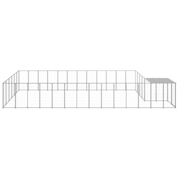 vidaXL Dog Kennel Silver 22.99 m² Steel