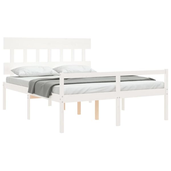 vidaXL Senior Bed without Mattress White 160x200 cm Solid Wood