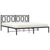 vidaXL Metal Bed Frame without Mattress with Headboard Black 183x213cm