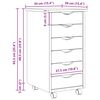 vidaXL Rolling Cabinet with Drawers MOSS Clear Varnish Solid Pine wood