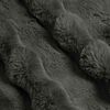 vidaXL Faux Rabbit Fur Blanket Dark Grey 220 x 240 cm Polyester
