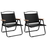 vidaXL Camping Chairs 2 pcs Black 54x43x59cm Oxford Fabric