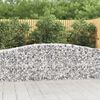 vidaXL Arched Gabion Baskets 2 pcs 400x50x80/100 cm Galvanised Iron