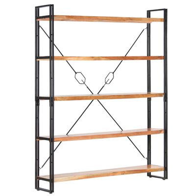 vidaXL 5-Tier Bookcase 140x30x180 cm Solid Acacia Wood