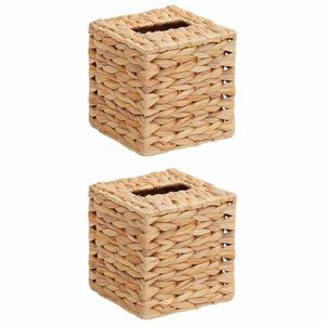 vidaXL Tissue Box Covers 2 pcs Water hyacinth 14.5 x 14.5 x 15 cm
