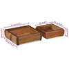 vidaXL Tray 2 pcs Brown 29 x 31 x 10 cm Solid Reclaim Wood