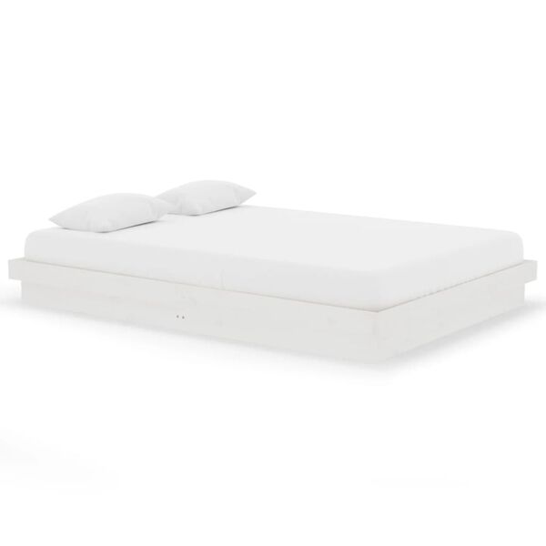 vidaXL Bed Frame without Mattress White Solid Wood 140x200 cm