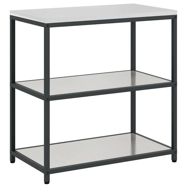 vidaXL Kitchen Storage with Shelf Silver 90 x 50 x 92 cm Steel