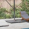 vidaXL Parasol Base Dark grey wood look 100 x 100 x 4 cm Steel