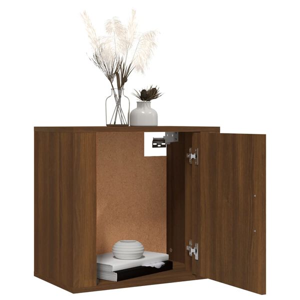 vidaXL Wall-mounted Bedside Cabinet Brown Oak 50x30x47 cm