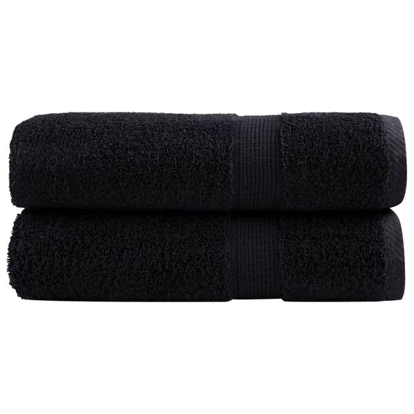 vidaXL Premium Shower Towels SOLUND 2 pcs Black 70x140 cm 600 gsm