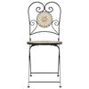 vidaXL Bistro Chairs Foldable 2 pcs Terracotta and White Ceramic